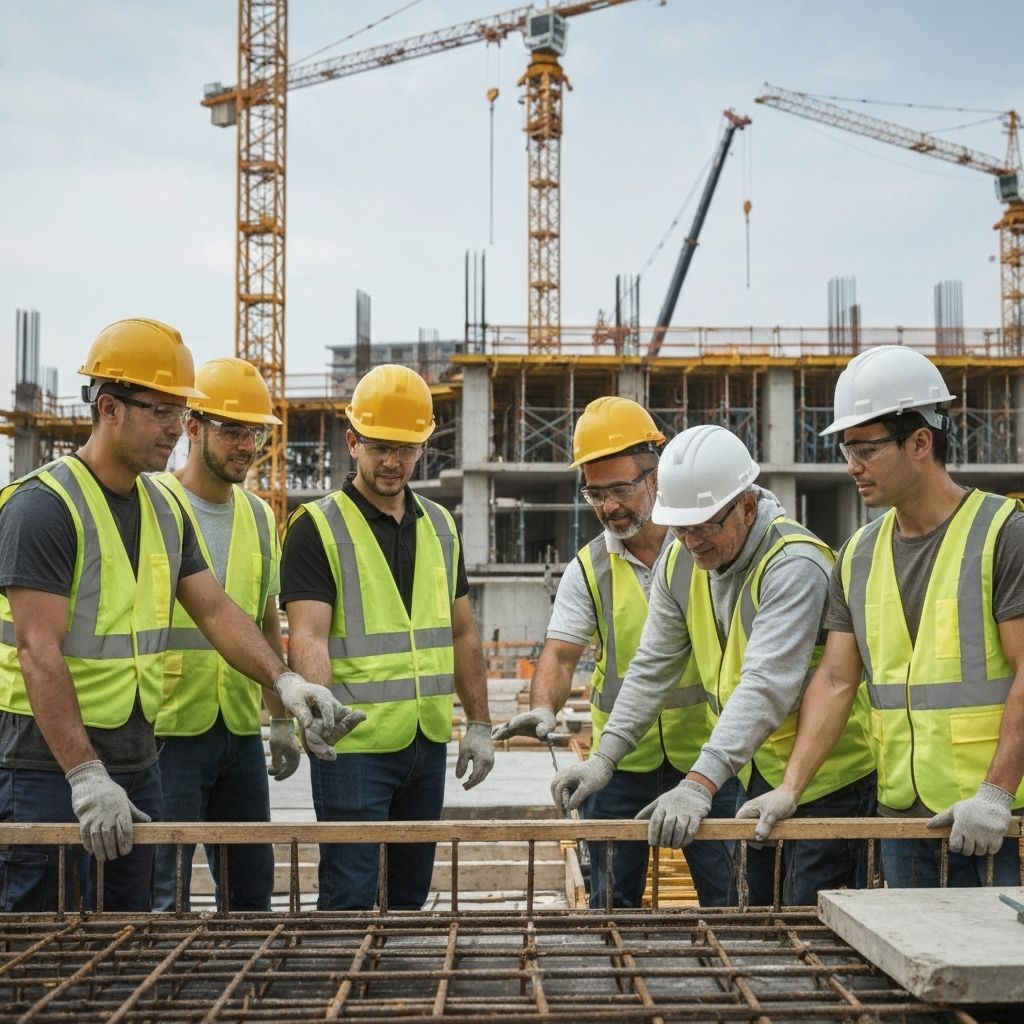 Skilled trades professionals at work