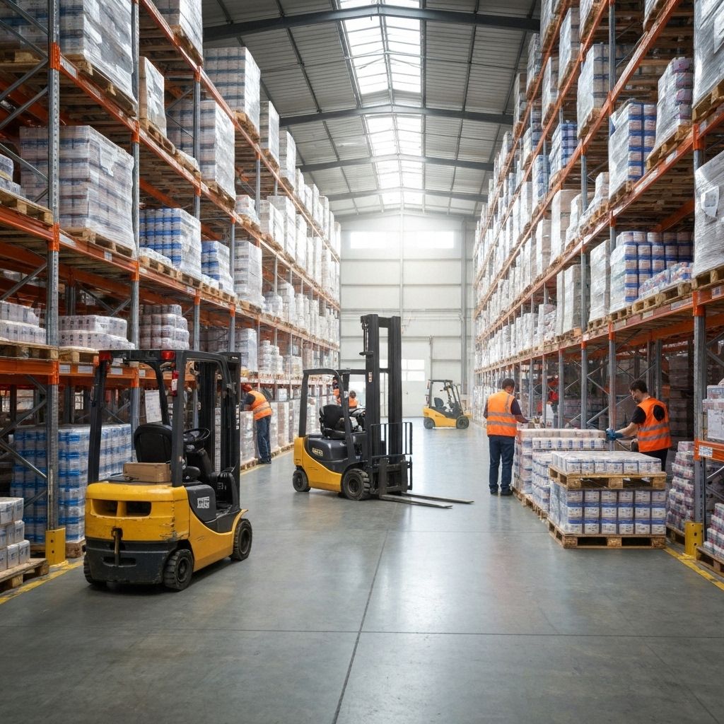 Manufacturing and logistics operations in warehouse