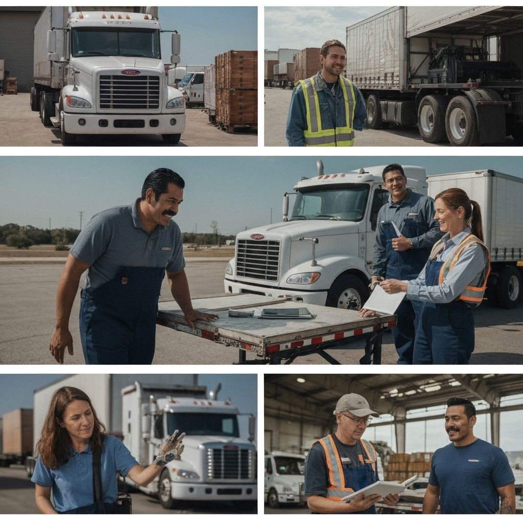 Transportation and driver professionals in logistics operations